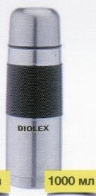DXR-1000-1 Термос мет. 1л, узк. гор., с резин. держ. Diolex