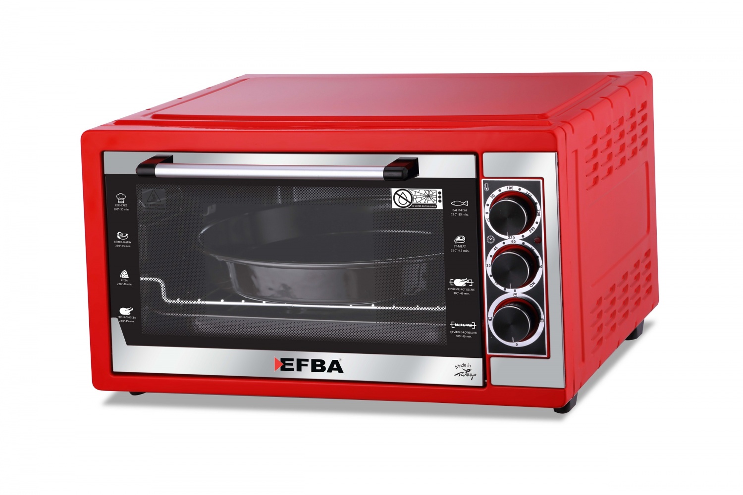 5003 EFBA красная Духовка 44 л, 2200 Вт, таймер, толс спир