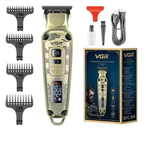 V-901 Машинка д/стрижки волос 4 насадки, 5 Вт, зарядка от USB  VGR